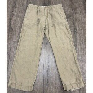 Vintage Banana Republic 100% Linen Pants Men’s 36 X 30 Beige Drawstring Y2K
